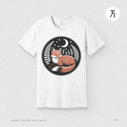 Sleepy Fox Tee – Cozy Woodland Animal Shirt with Nighttime Vibes