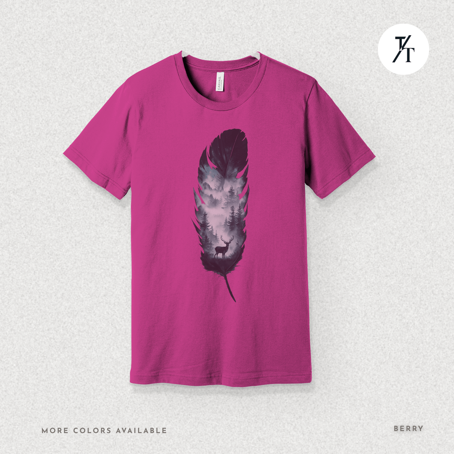 Nature, Feather, Deer Shirt, Nature Shirt, Outdoor - T-Shirt