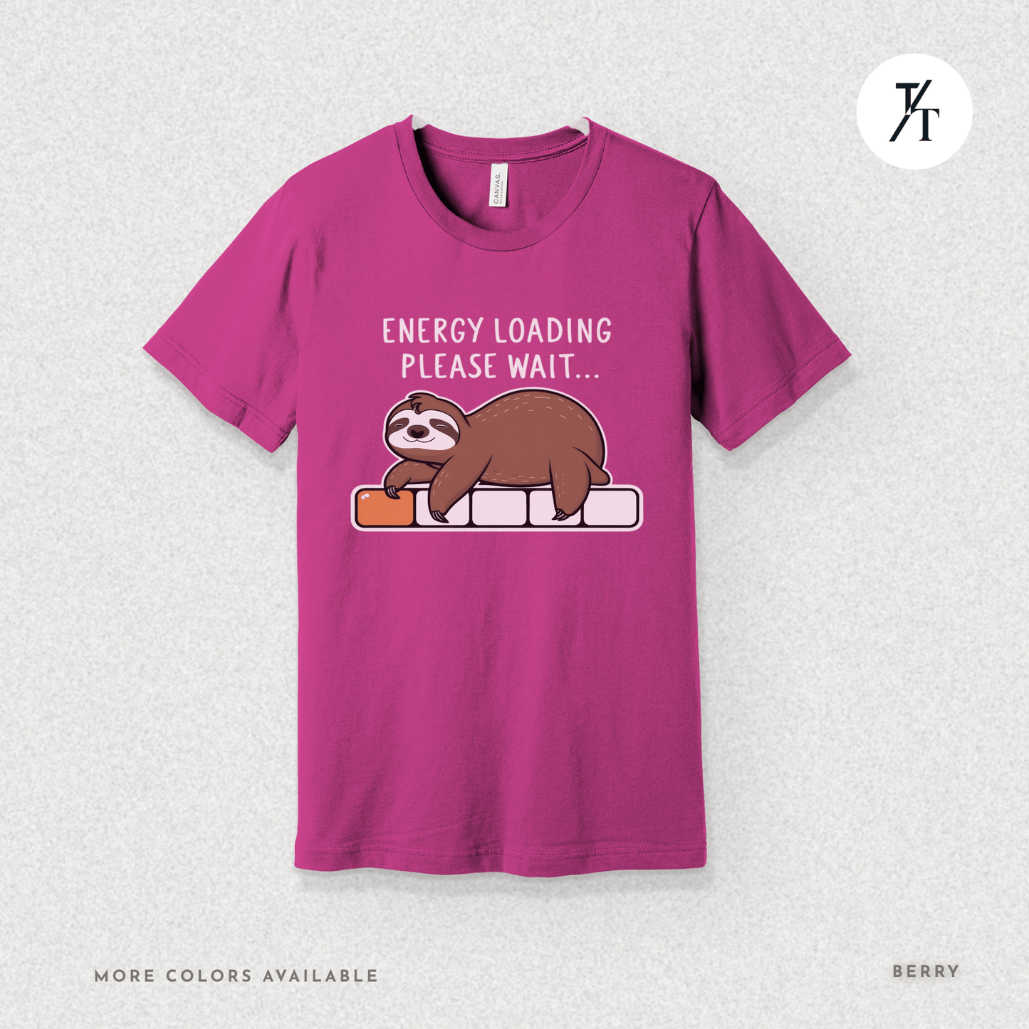 Funny Sloth 'Energy Loading' Graphic Tee
