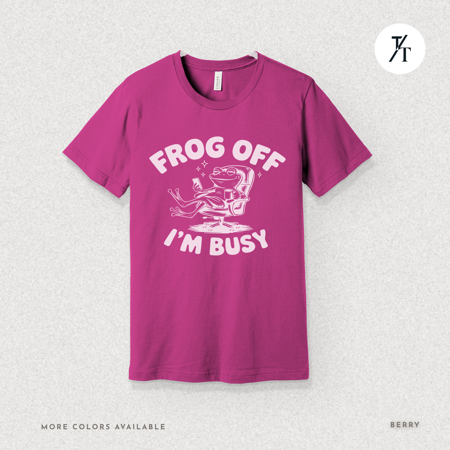 'Frog Off I'm Busy' Funny Frog Graphic Office Tee