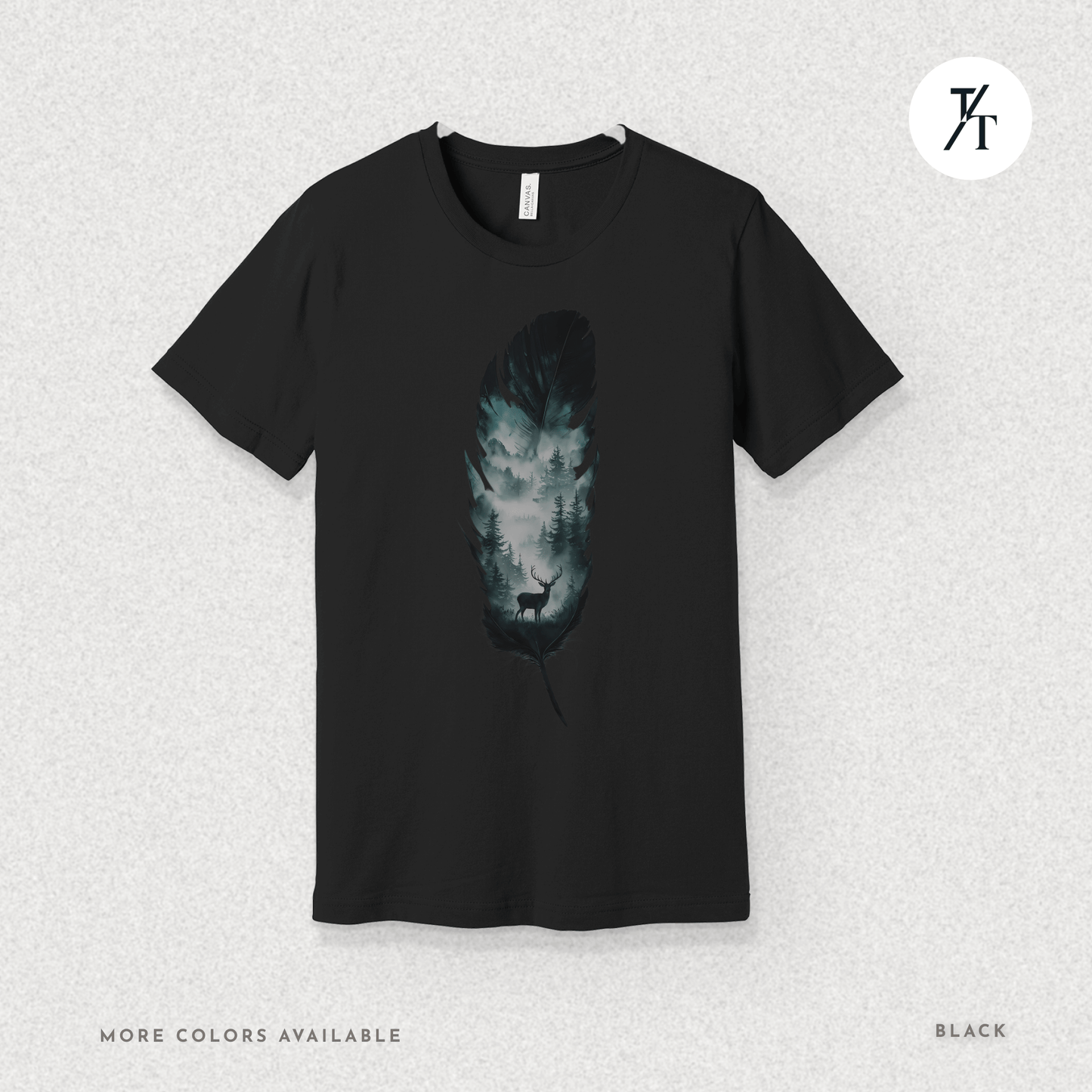 Nature, Feather, Deer Shirt, Nature Shirt, Outdoor - T-Shirt