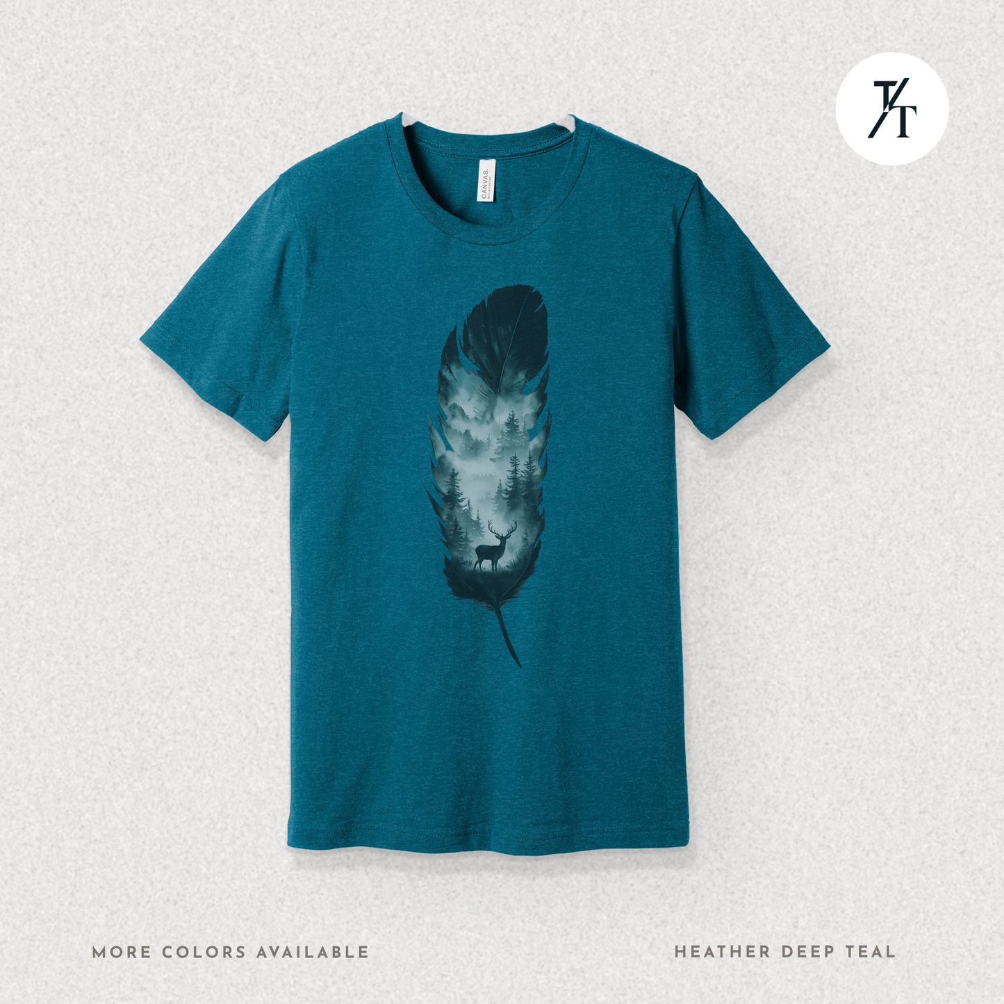 Nature, Feather, Deer Shirt, Nature Shirt, Outdoor - T-Shirt