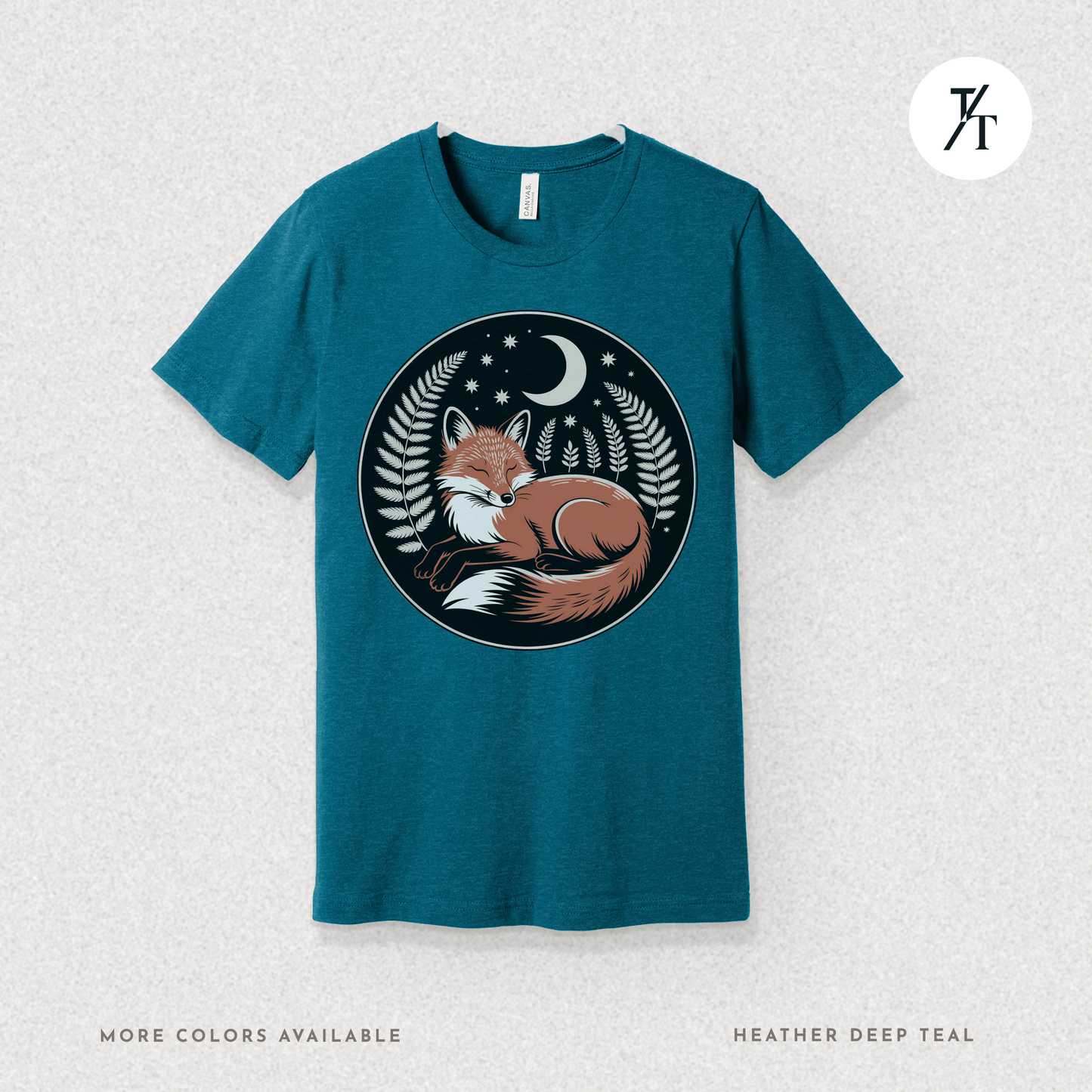 Sleepy Fox Tee – Cozy Woodland Animal Shirt with Nighttime Vibes