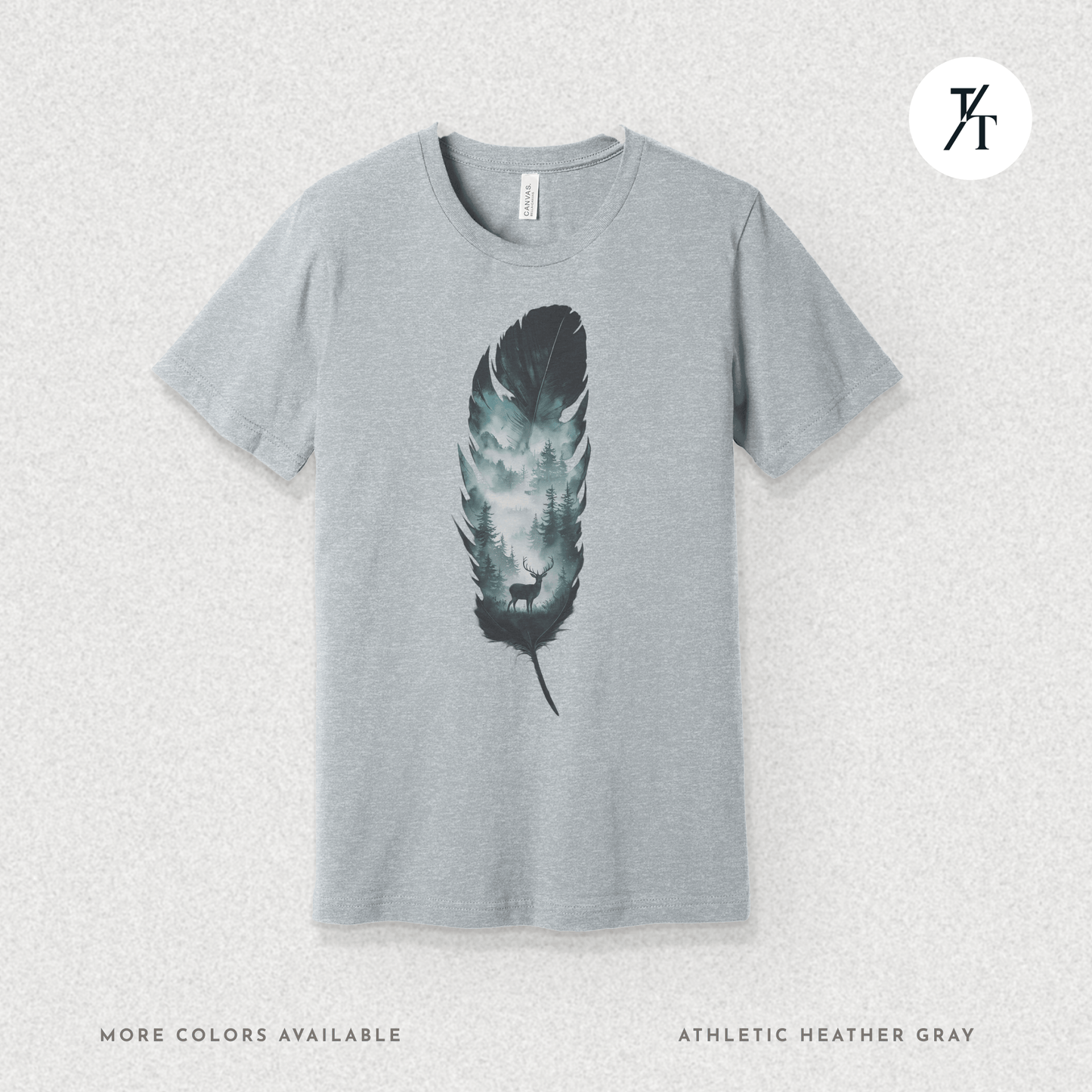 Nature, Feather, Deer Shirt, Nature Shirt, Outdoor - T-Shirt