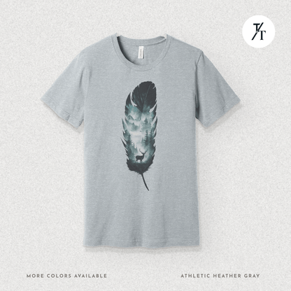 Nature, Feather, Deer Shirt, Nature Shirt, Outdoor - T-Shirt