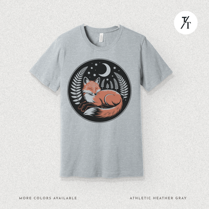 Sleepy Fox Tee – Cozy Woodland Animal Shirt with Nighttime Vibes