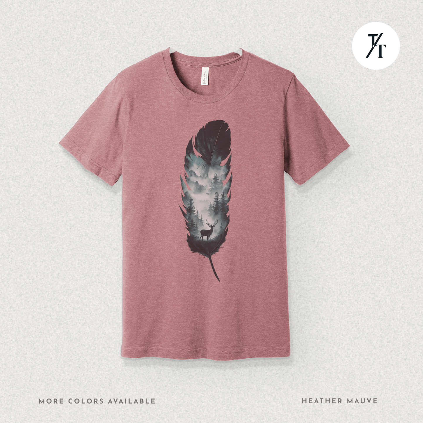Nature, Feather, Deer Shirt, Nature Shirt, Outdoor - T-Shirt