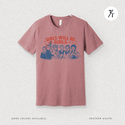 Girls Will Be Girls summer patriotic graphic tee – empowering retro feminist shirt 👊 for the 4th of July