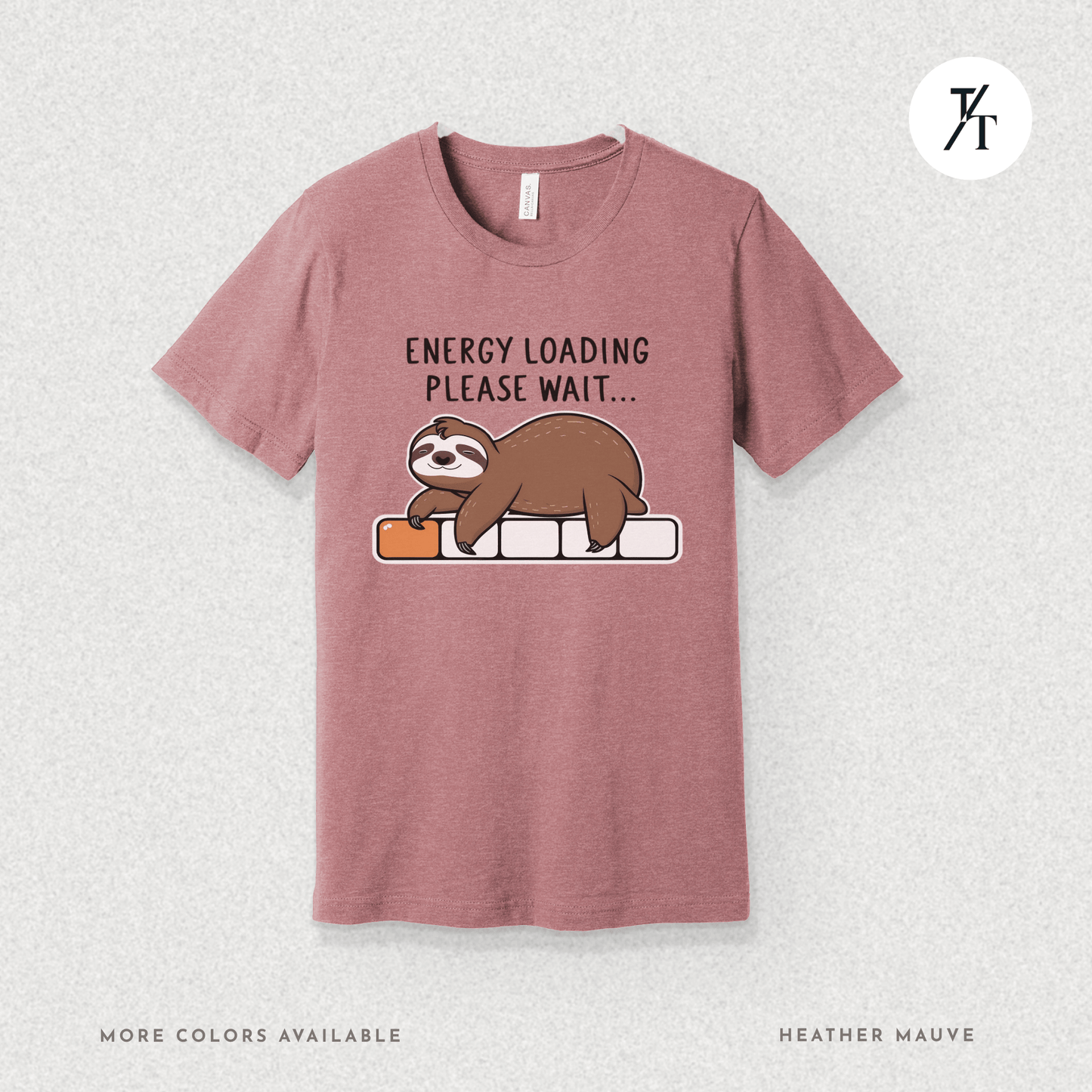 Funny Sloth 'Energy Loading' Graphic Tee
