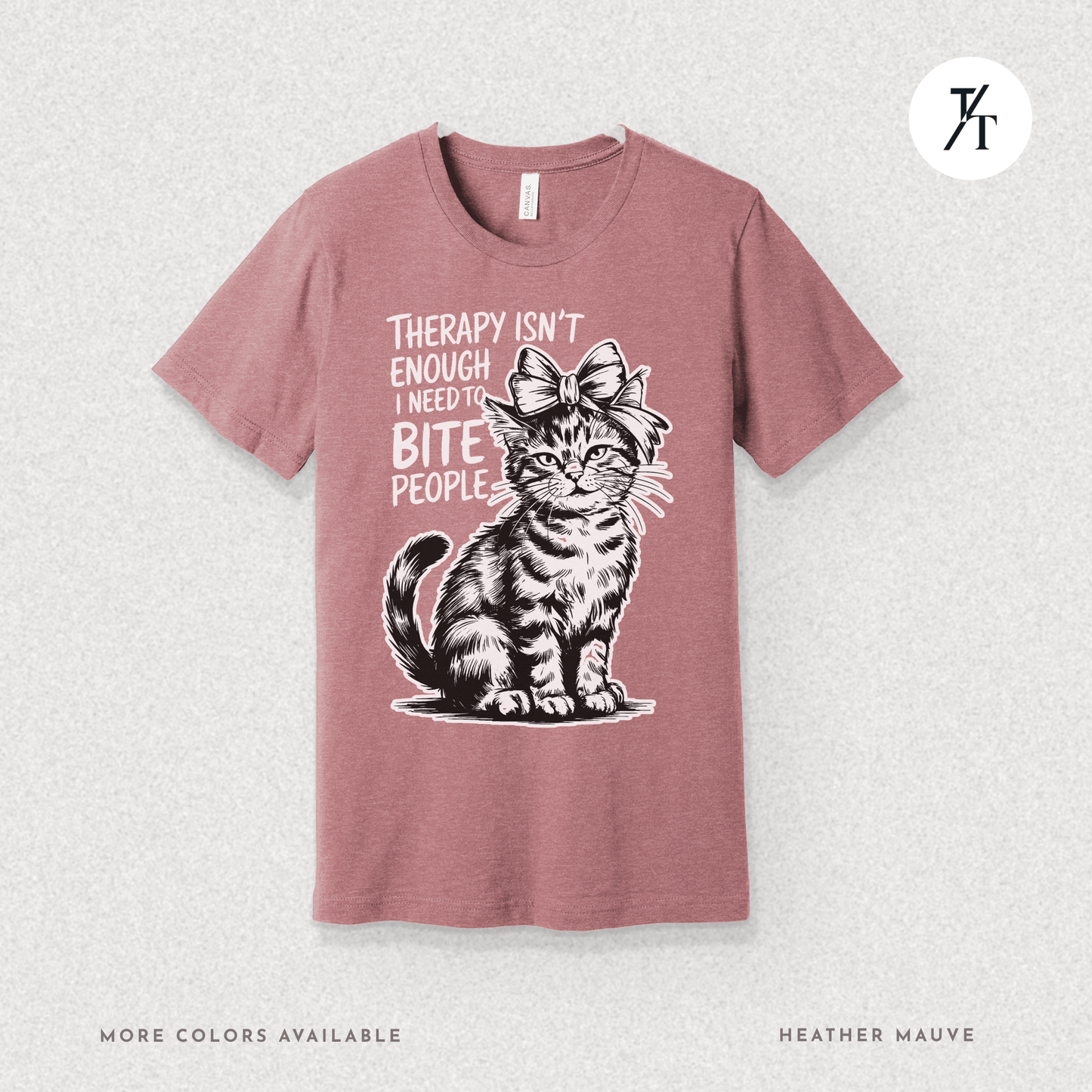 Therapy Cat Tee – I Go to Therapy but I Also Bite Shirt