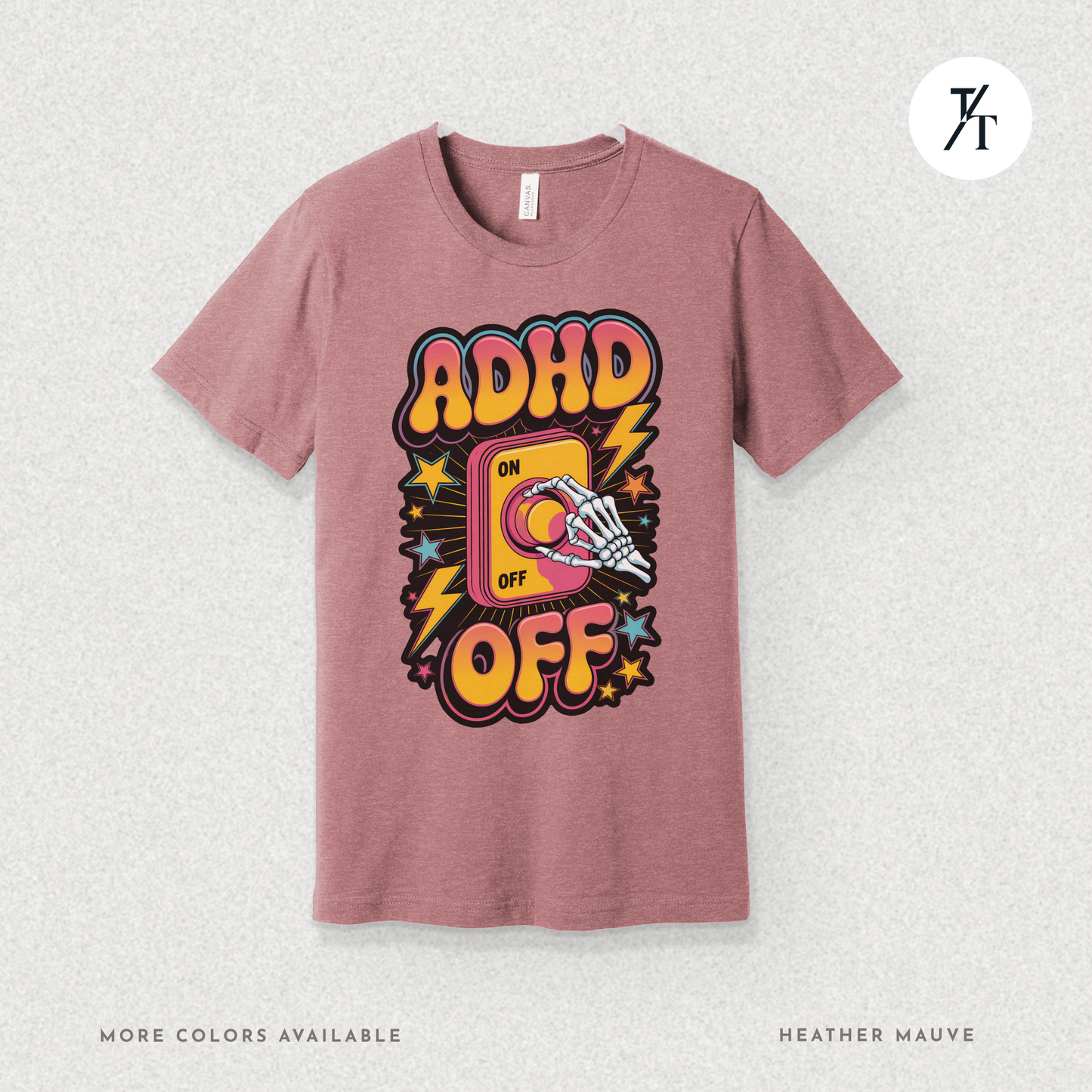 ADHD Off Shirt | Funny Skeleton Focus Switch Tee,  Humorous Skeleton Art t-shirt