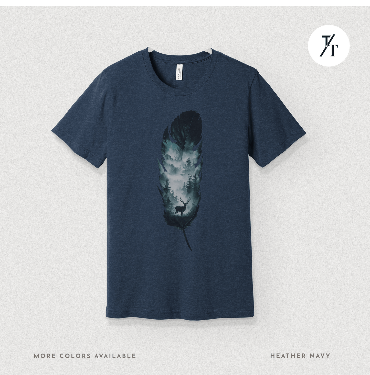 Nature, Feather, Deer Shirt, Nature Shirt, Outdoor - T-Shirt