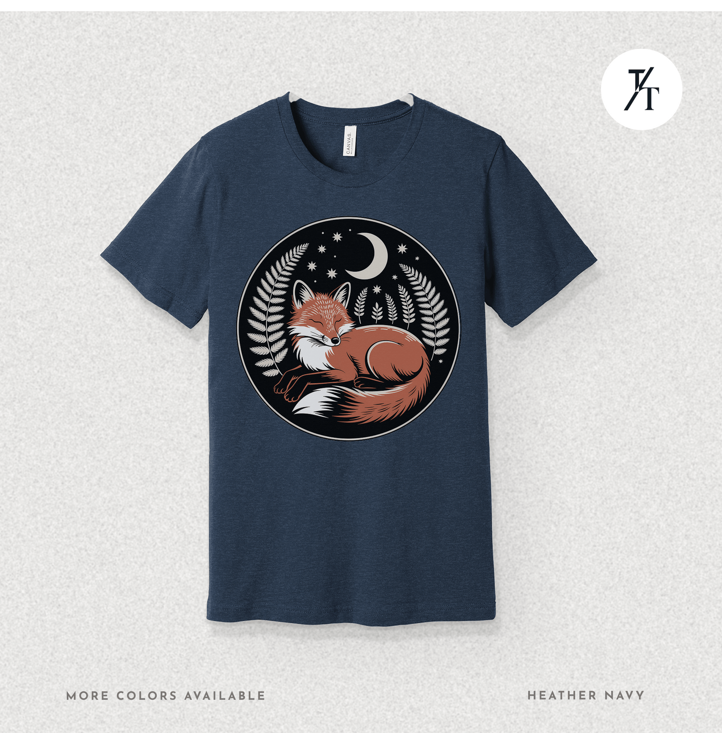 Sleepy Fox Tee – Cozy Woodland Animal Shirt with Nighttime Vibes
