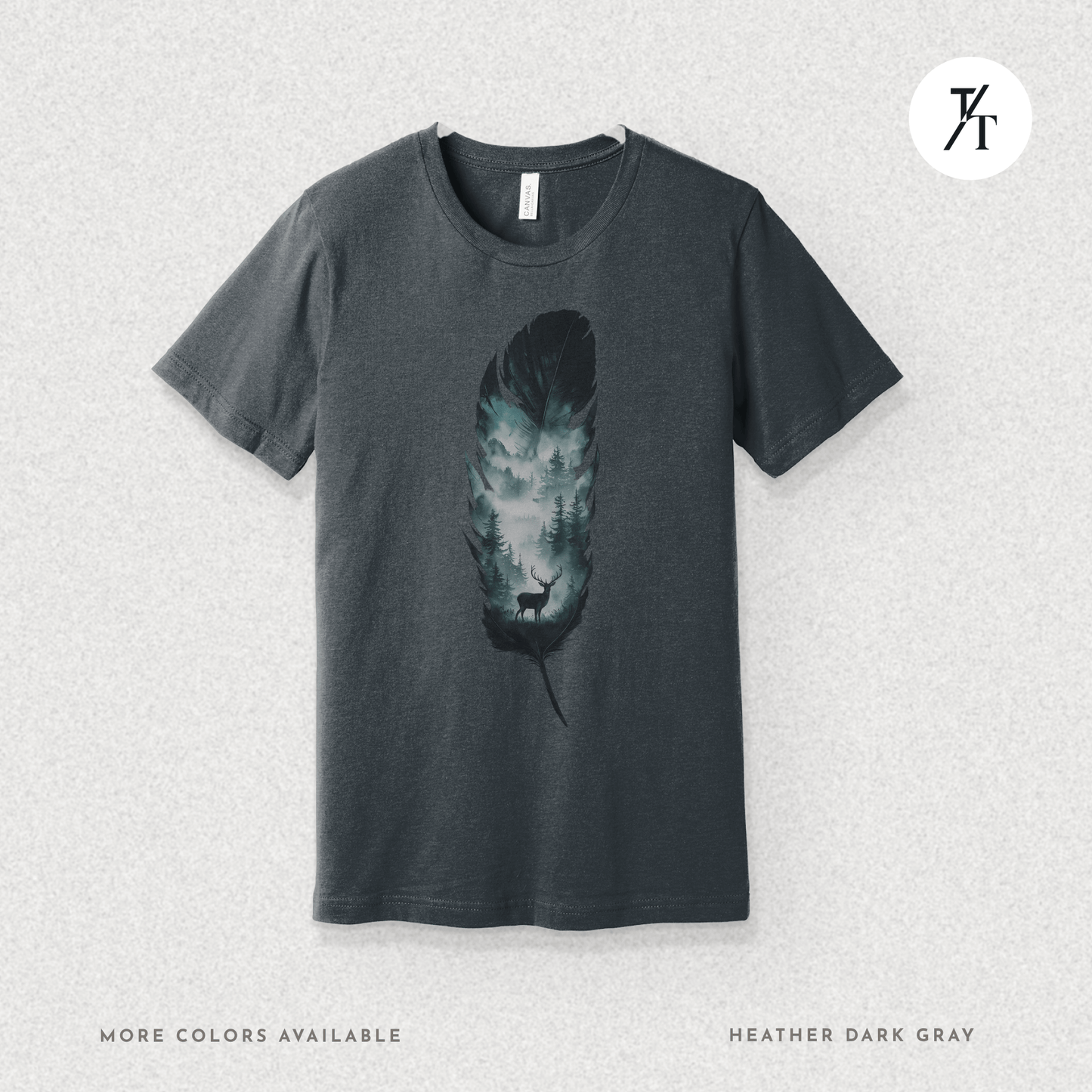 Nature, Feather, Deer Shirt, Nature Shirt, Outdoor - T-Shirt