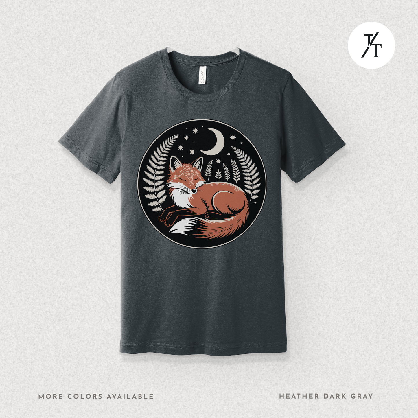 Sleepy Fox Tee – Cozy Woodland Animal Shirt with Nighttime Vibes