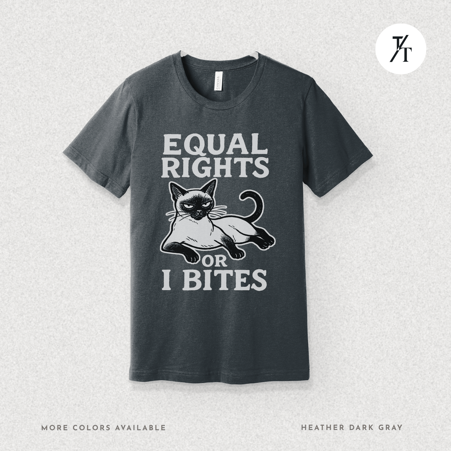 Funny Cat "Equal Rights or I Bites" Feminist Political T-Shirt