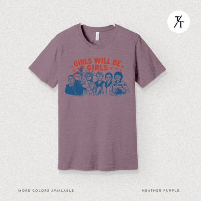 Girls Will Be Girls summer patriotic graphic tee – empowering retro feminist shirt 👊 for the 4th of July
