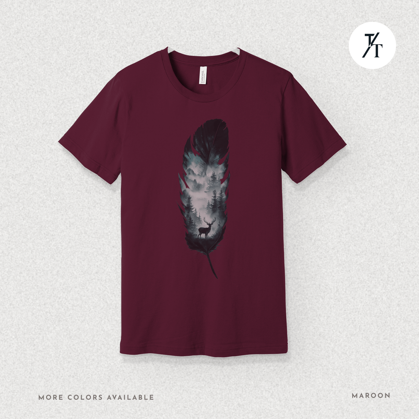 Nature, Feather, Deer Shirt, Nature Shirt, Outdoor - T-Shirt