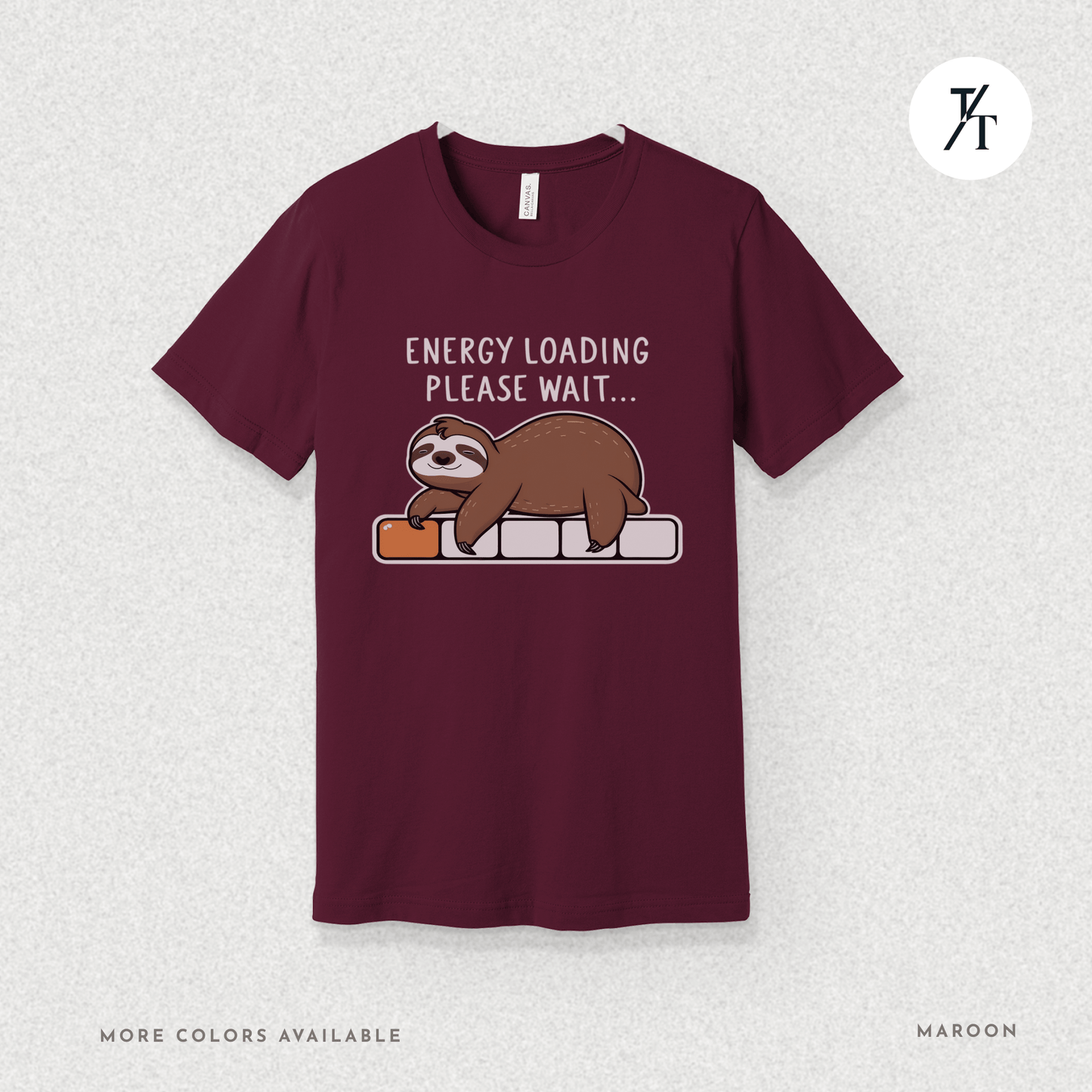 Funny Sloth 'Energy Loading' Graphic Tee