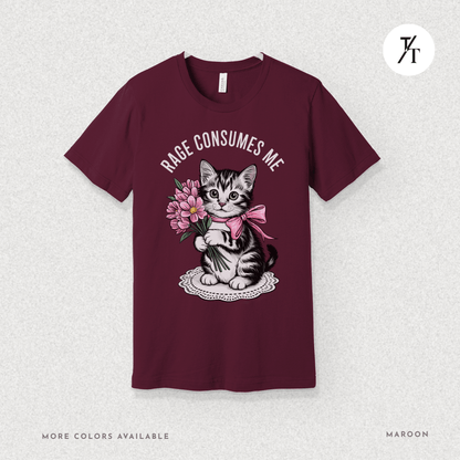 Rage Consumes Me Cat Tee – Cute but Unstable Kitten Shirt
