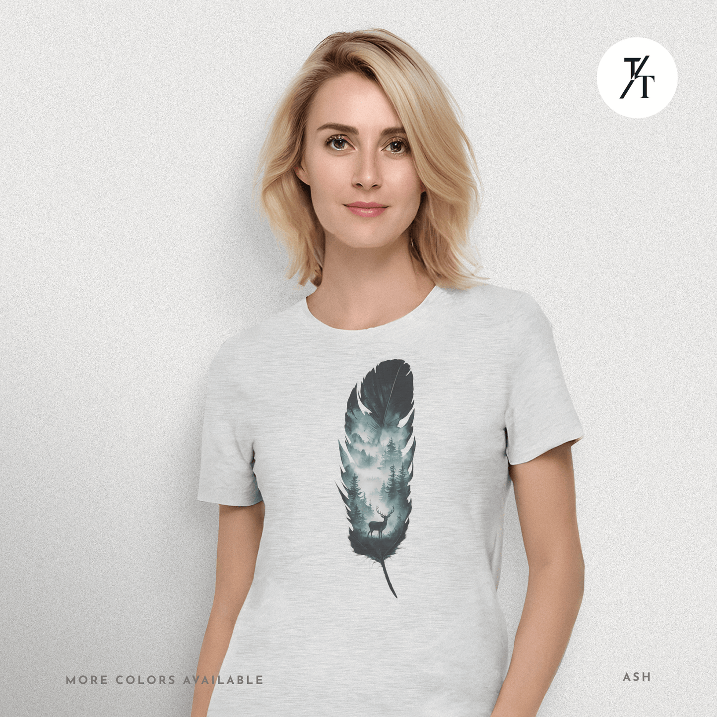 Nature, Feather, Deer Shirt, Nature Shirt, Outdoor - T-Shirt