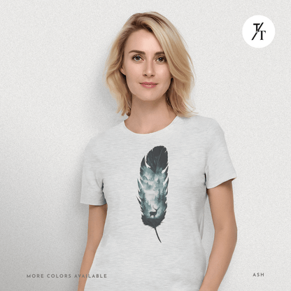 Nature, Feather, Deer Shirt, Nature Shirt, Outdoor - T-Shirt