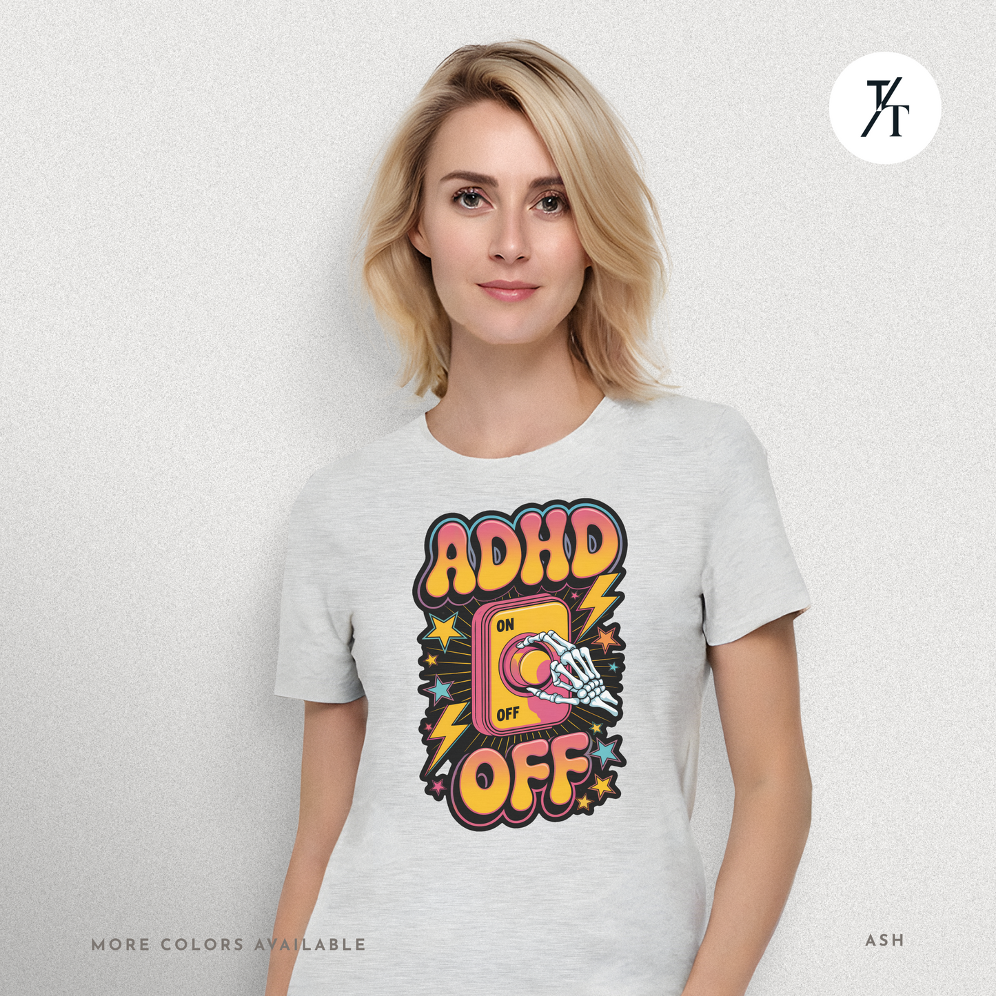 ADHD Off Shirt | Funny Skeleton Focus Switch Tee,  Humorous Skeleton Art t-shirt