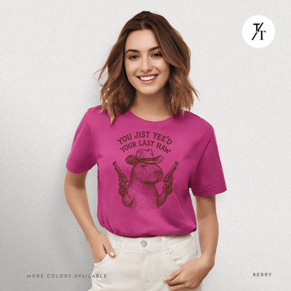 Yee’d Your Last Haw Capybara Tee – Funny Cowboy Meme Shirt