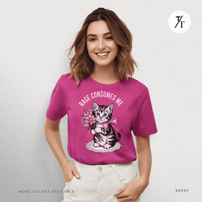 Rage Consumes Me Cat Tee – Cute but Unstable Kitten Shirt