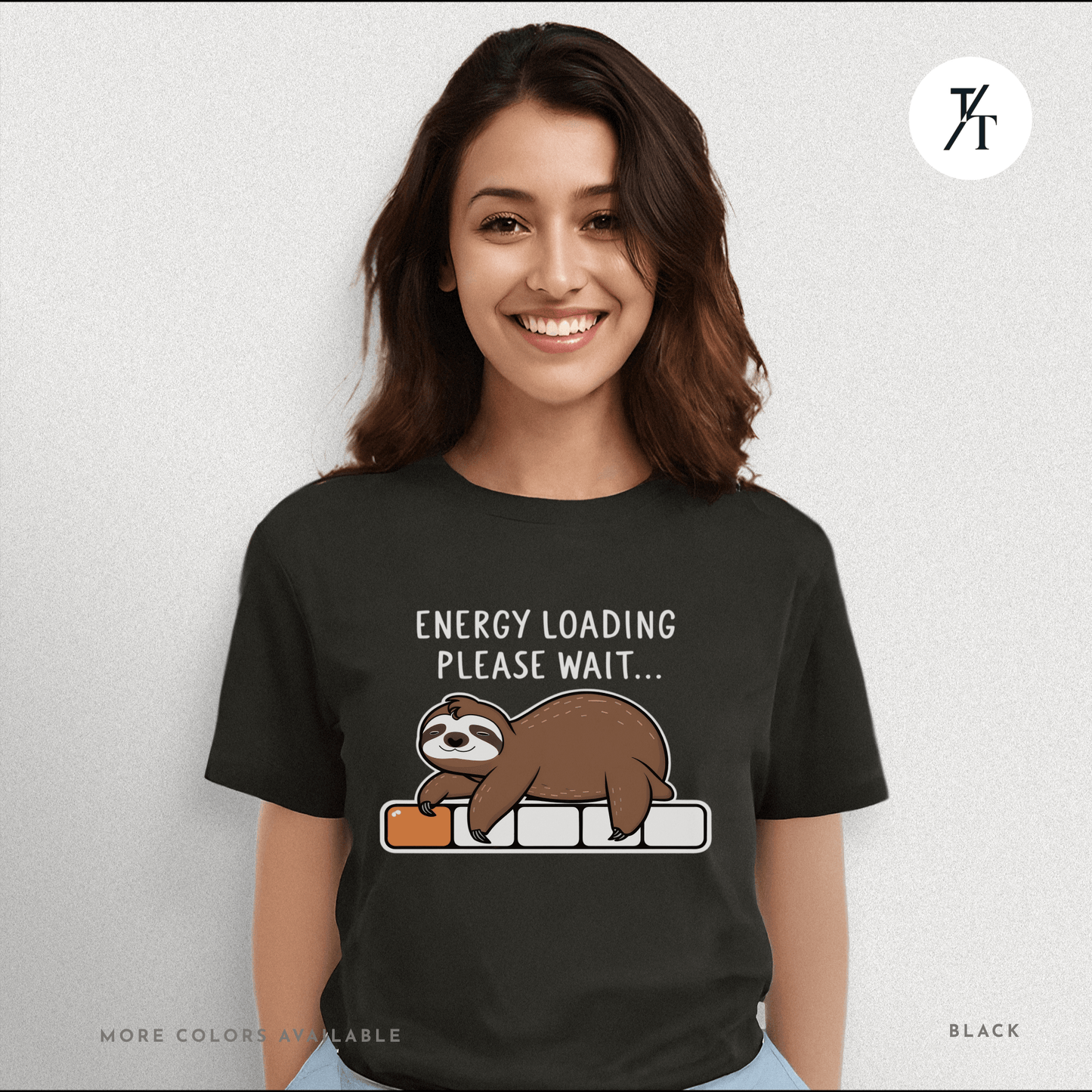 Funny Sloth 'Energy Loading' Graphic Tee