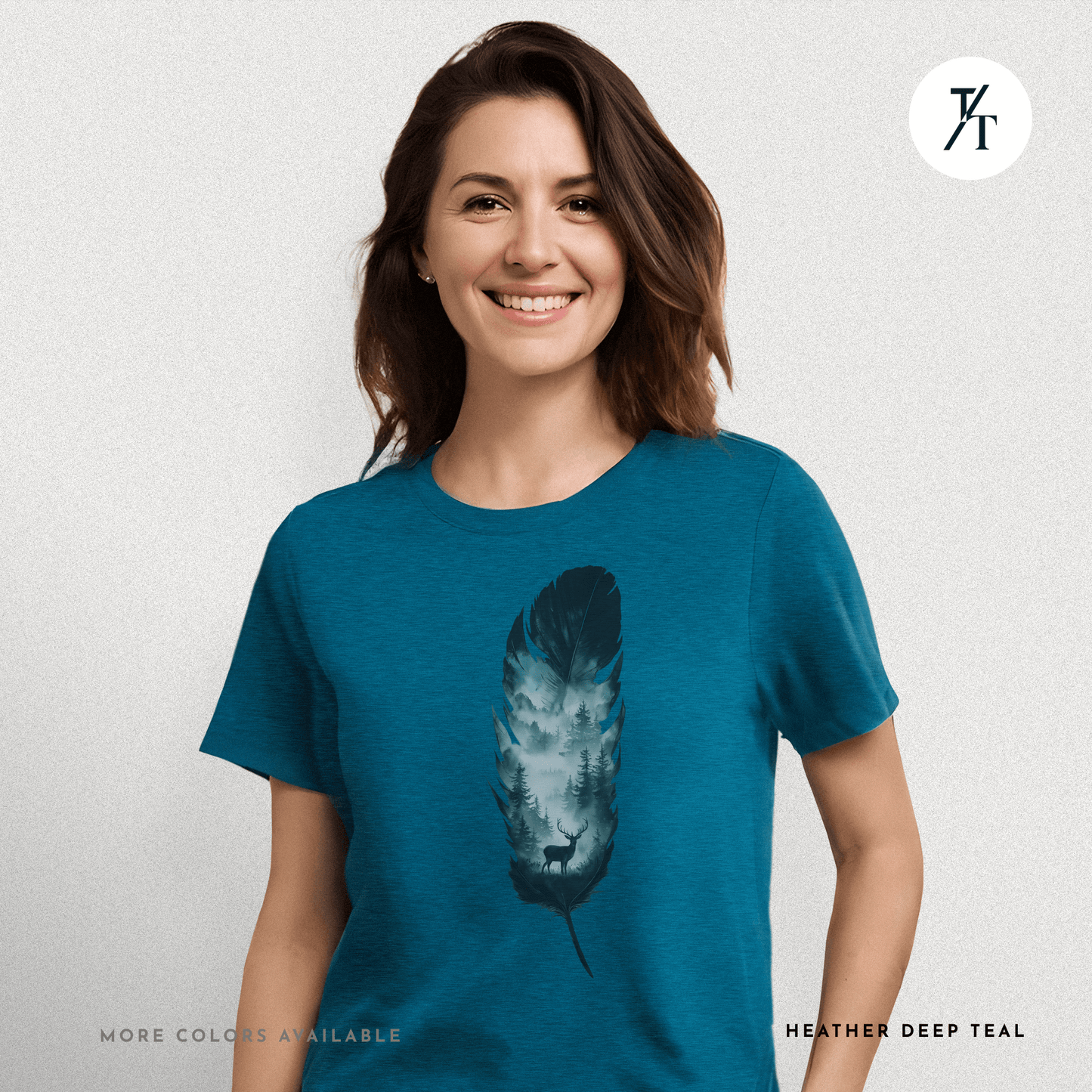Nature, Feather, Deer Shirt, Nature Shirt, Outdoor - T-Shirt