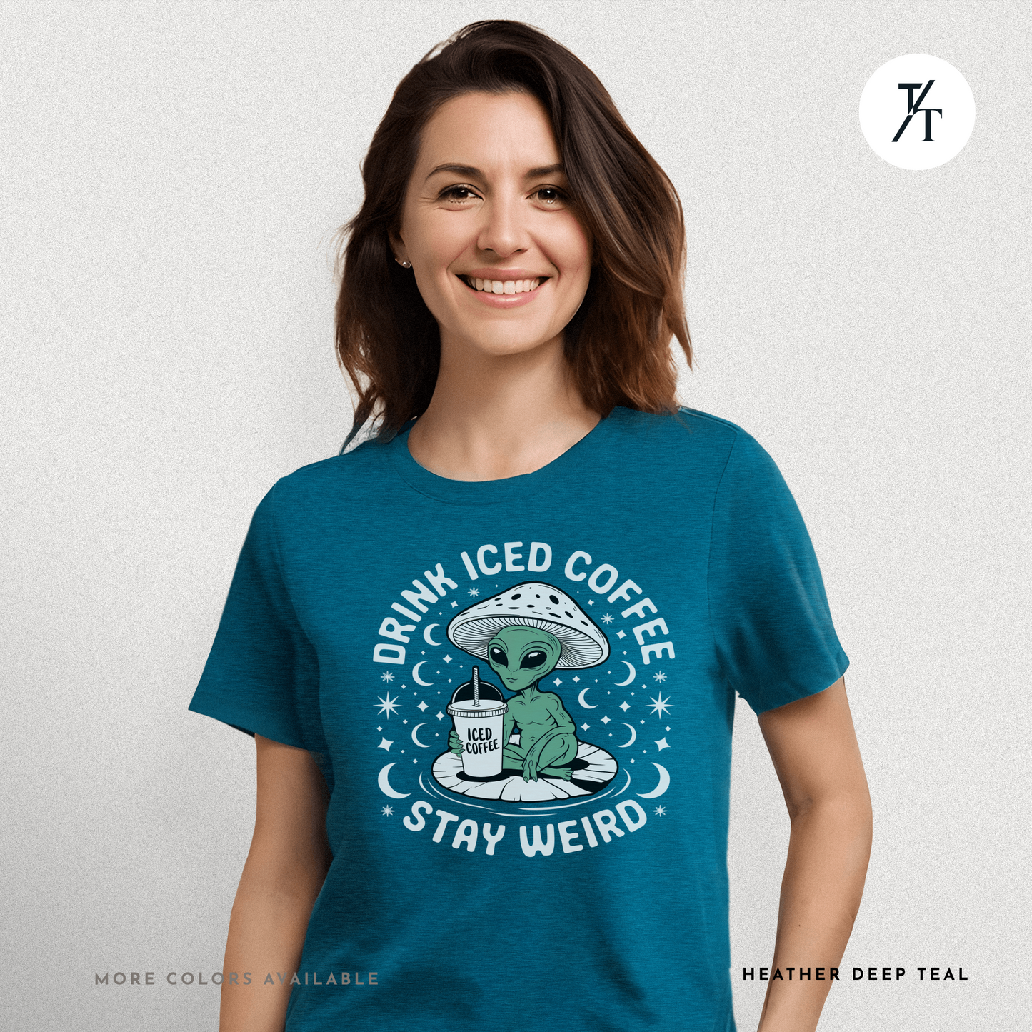 Alien Iced Coffee Shirt | Stay Weird Cosmic Tee