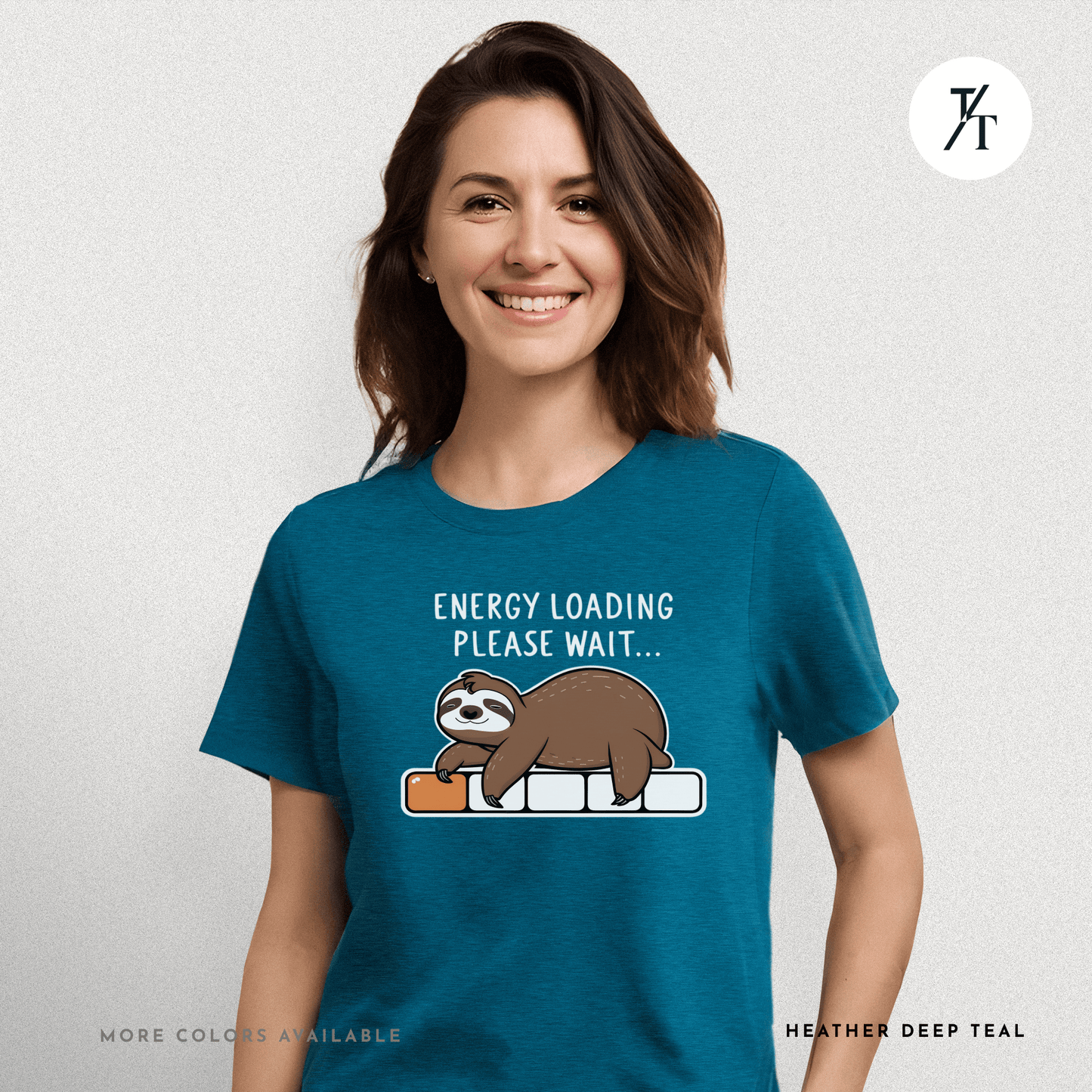Funny Sloth 'Energy Loading' Graphic Tee