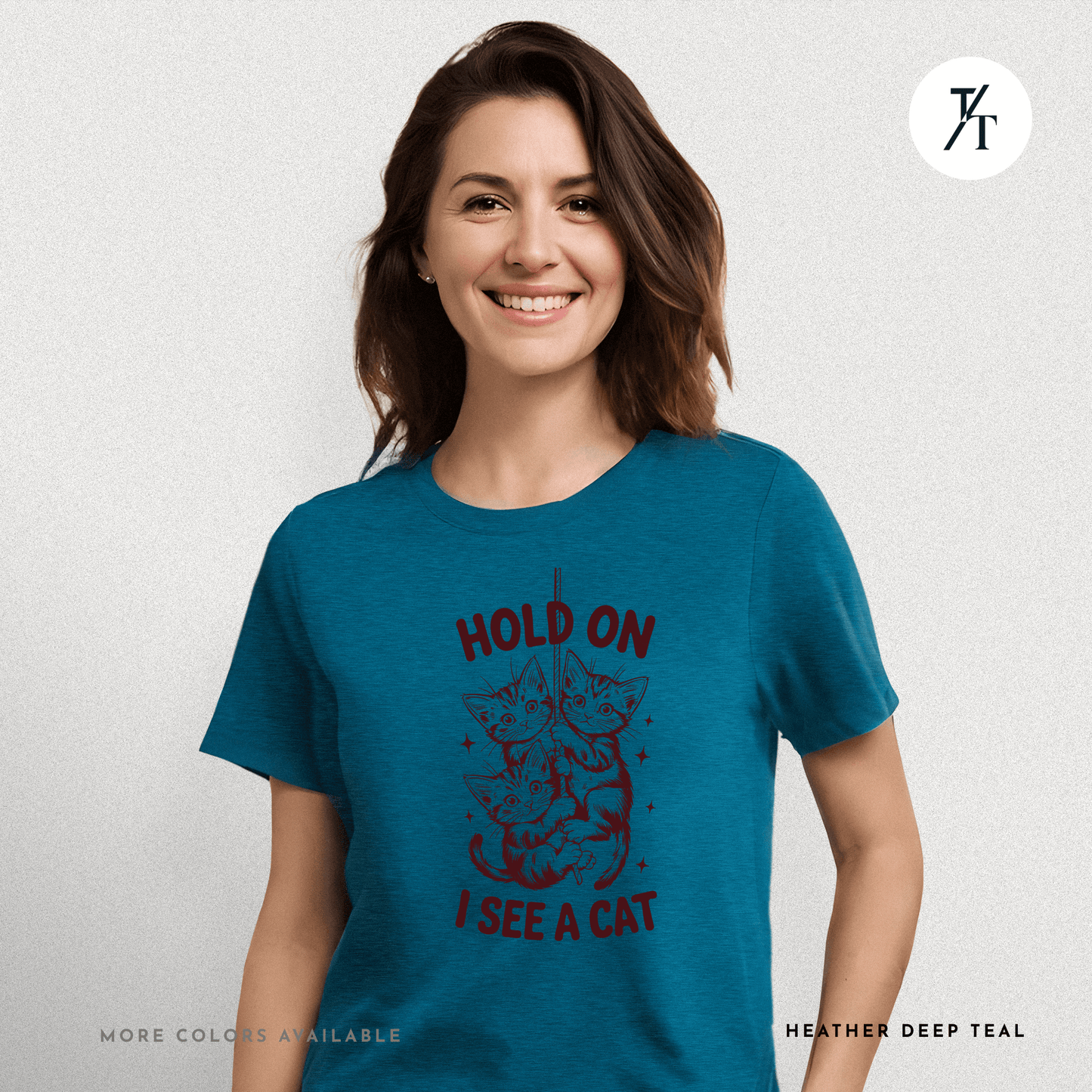 Hold On I See a Cat Tee – Funny Black Cat Spotting Shirt for Feline Fans