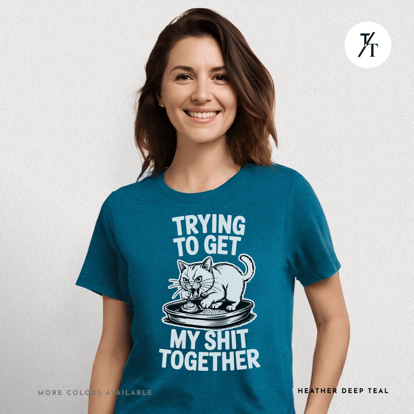 Trying to Get My Sht Together Tee – Funny Angry Cat Shirt
