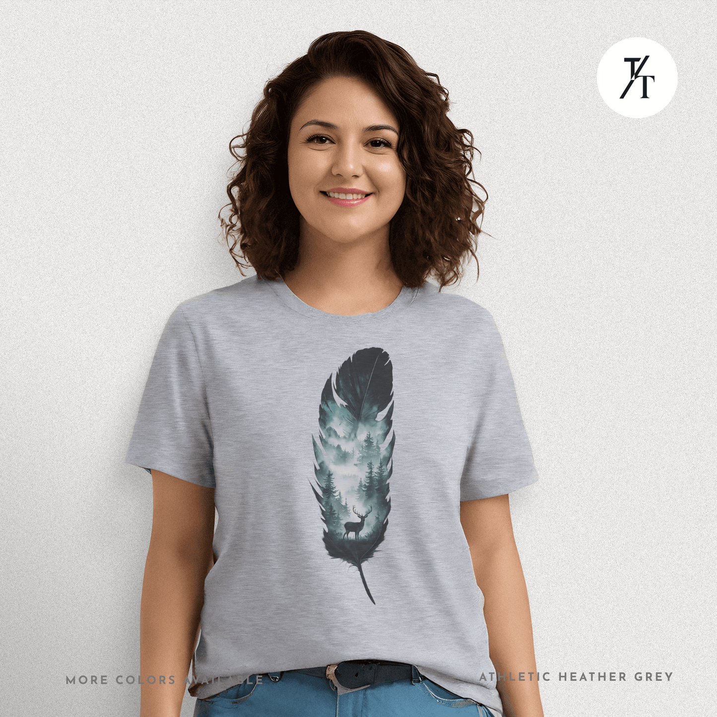 Nature, Feather, Deer Shirt, Nature Shirt, Outdoor - T-Shirt