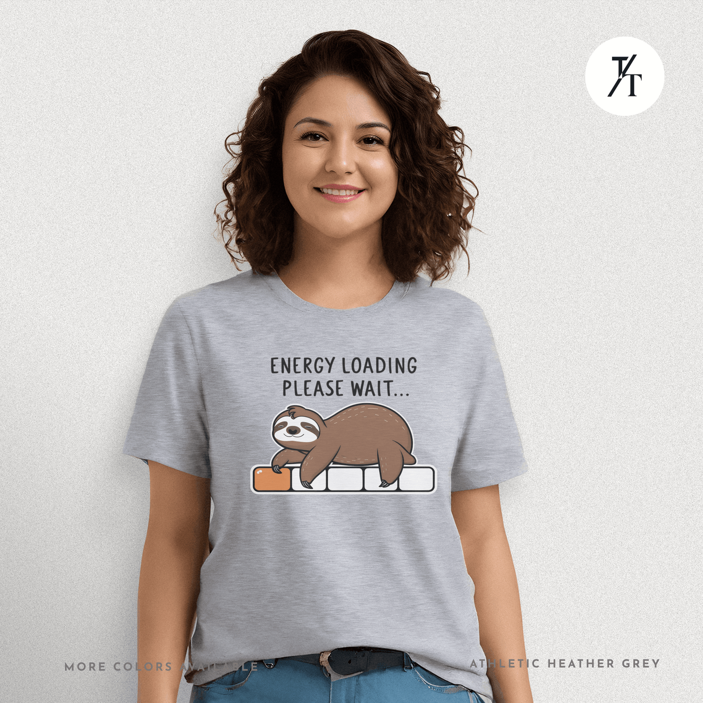 Funny Sloth 'Energy Loading' Graphic Tee