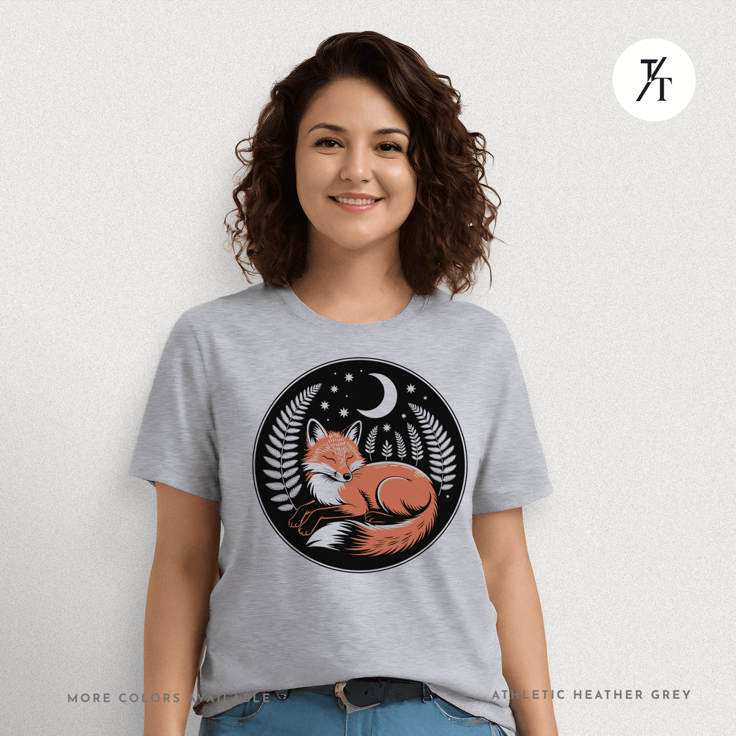 Sleepy Fox Tee – Cozy Woodland Animal Shirt with Nighttime Vibes