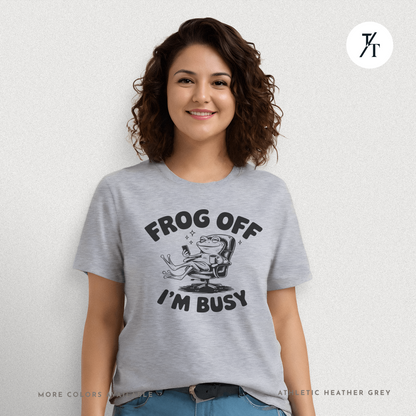 'Frog Off I'm Busy' Funny Frog Graphic Office Tee