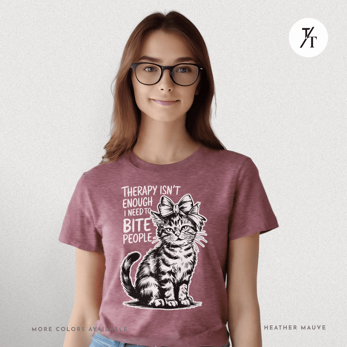 Therapy Cat Tee – I Go to Therapy but I Also Bite Shirt