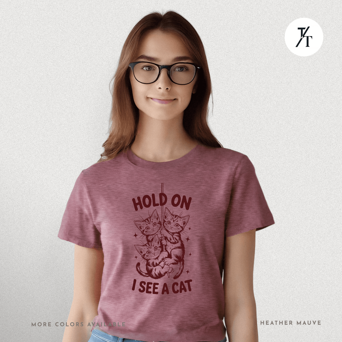 Hold On I See a Cat Tee – Funny Black Cat Spotting Shirt for Feline Fans