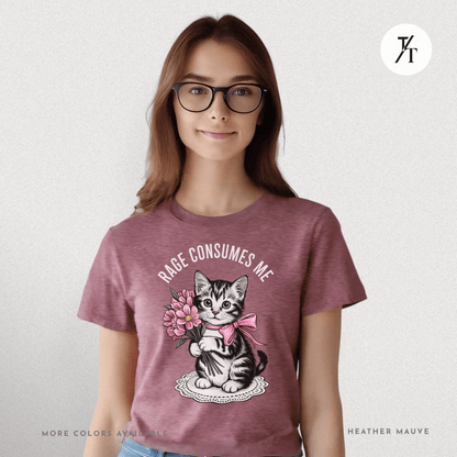 Rage Consumes Me Cat Tee – Cute but Unstable Kitten Shirt