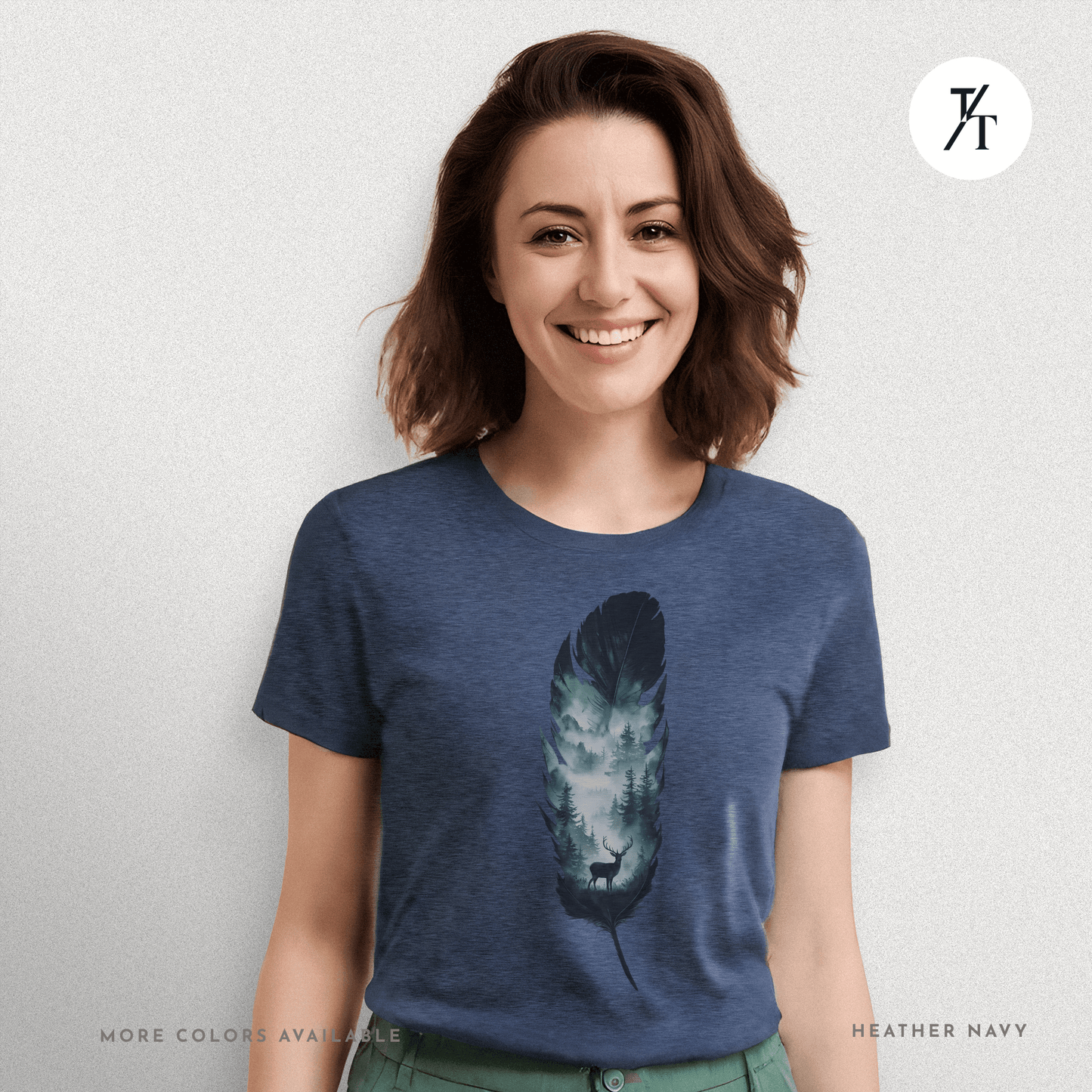 Nature, Feather, Deer Shirt, Nature Shirt, Outdoor - T-Shirt