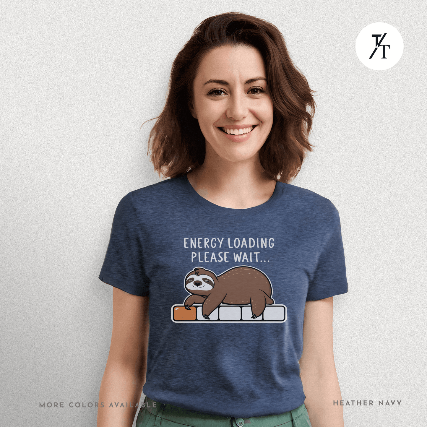 Funny Sloth 'Energy Loading' Graphic Tee