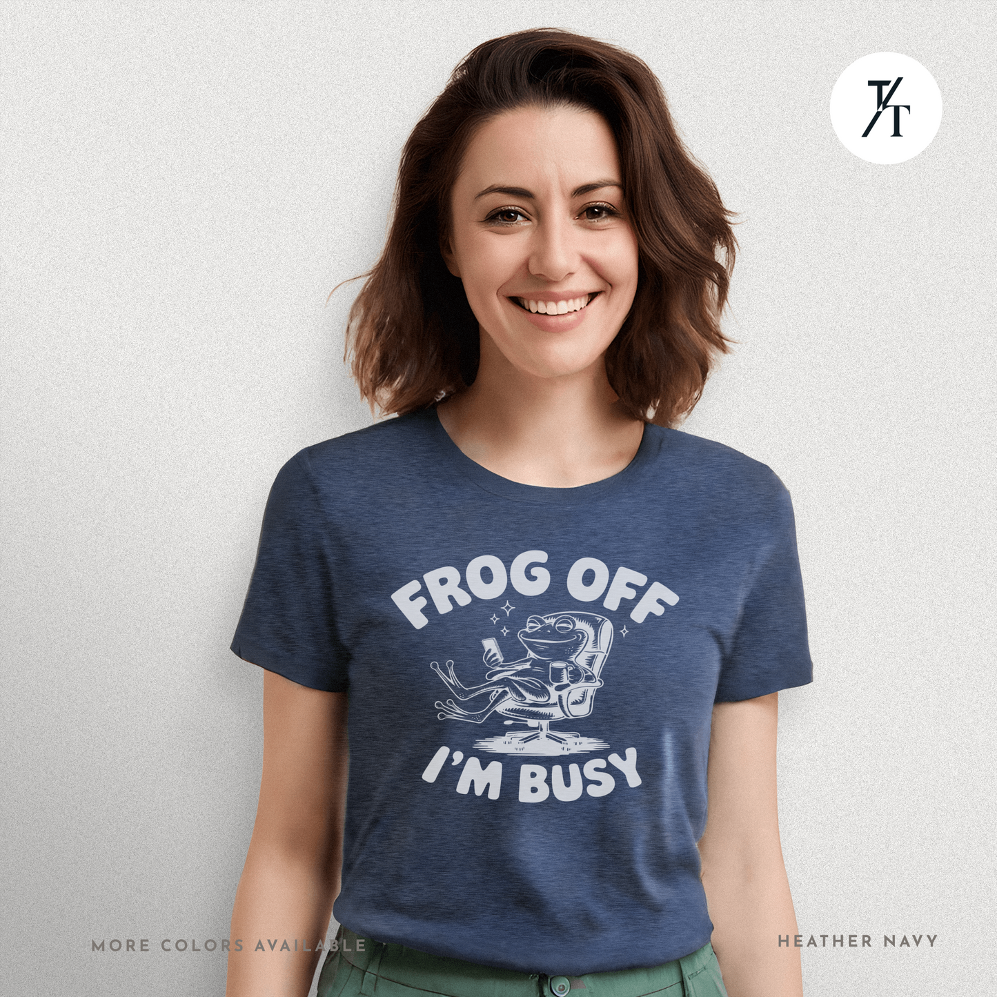 'Frog Off I'm Busy' Funny Frog Graphic Office Tee