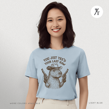 Yee’d Your Last Haw Capybara Tee – Funny Cowboy Meme Shirt