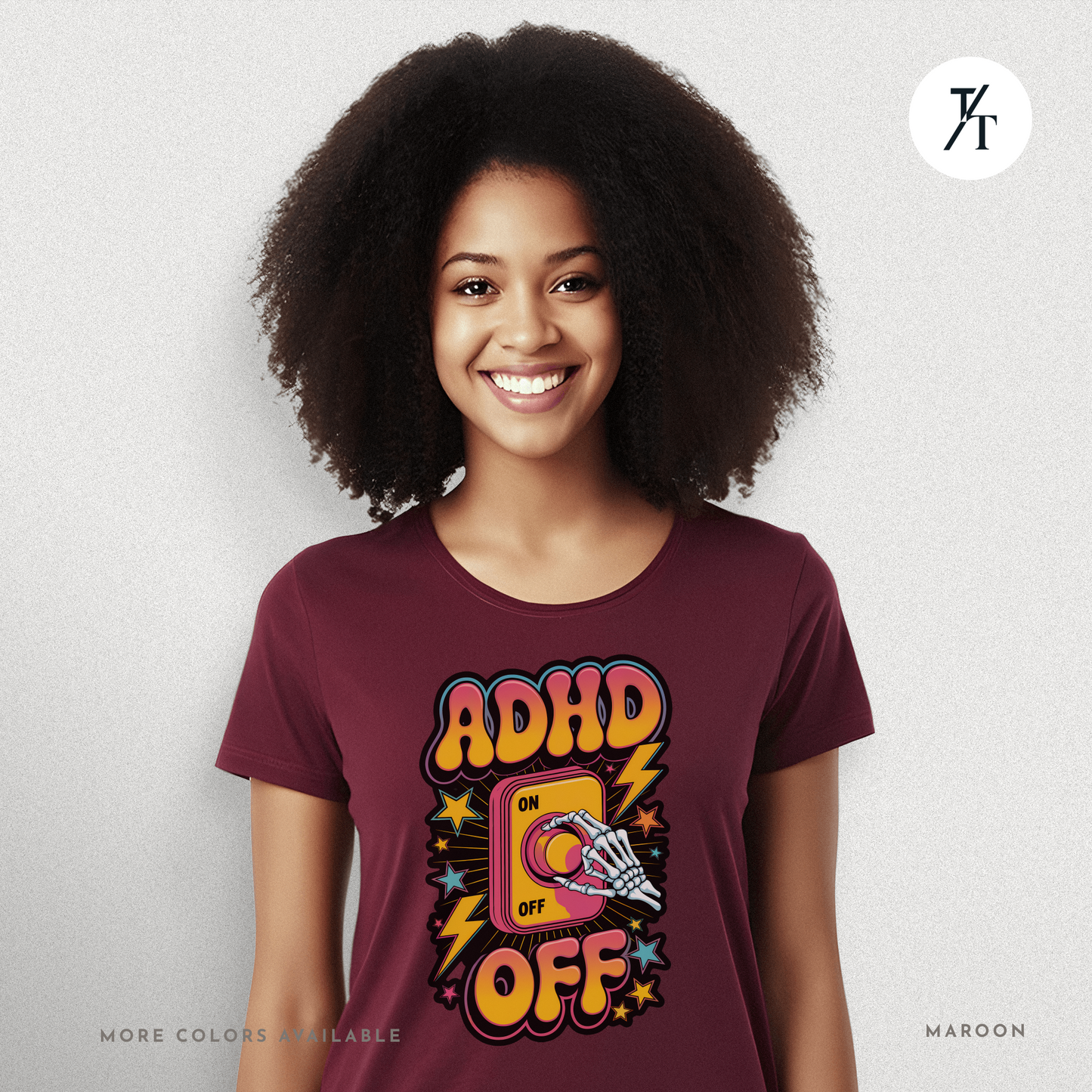 ADHD Off Shirt | Funny Skeleton Focus Switch Tee,  Humorous Skeleton Art t-shirt