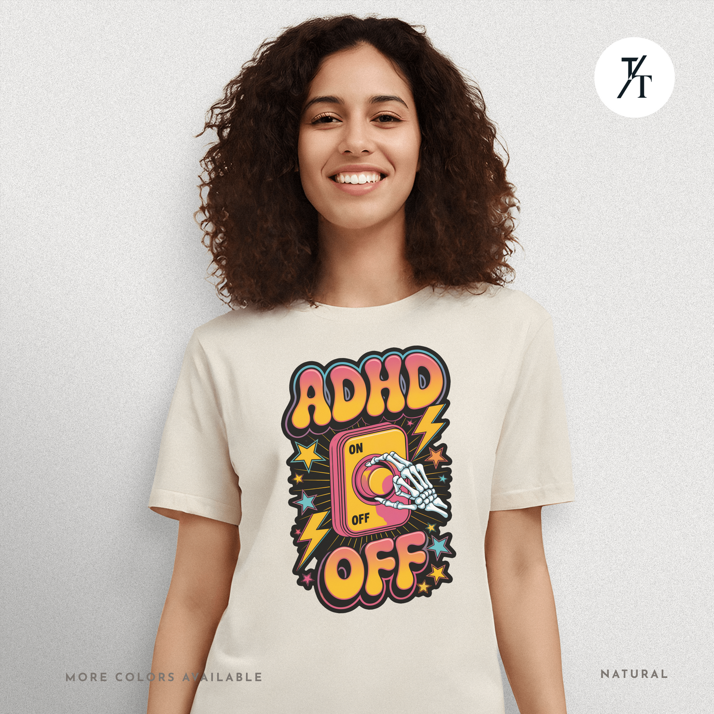 ADHD Off Shirt | Funny Skeleton Focus Switch Tee,  Humorous Skeleton Art t-shirt