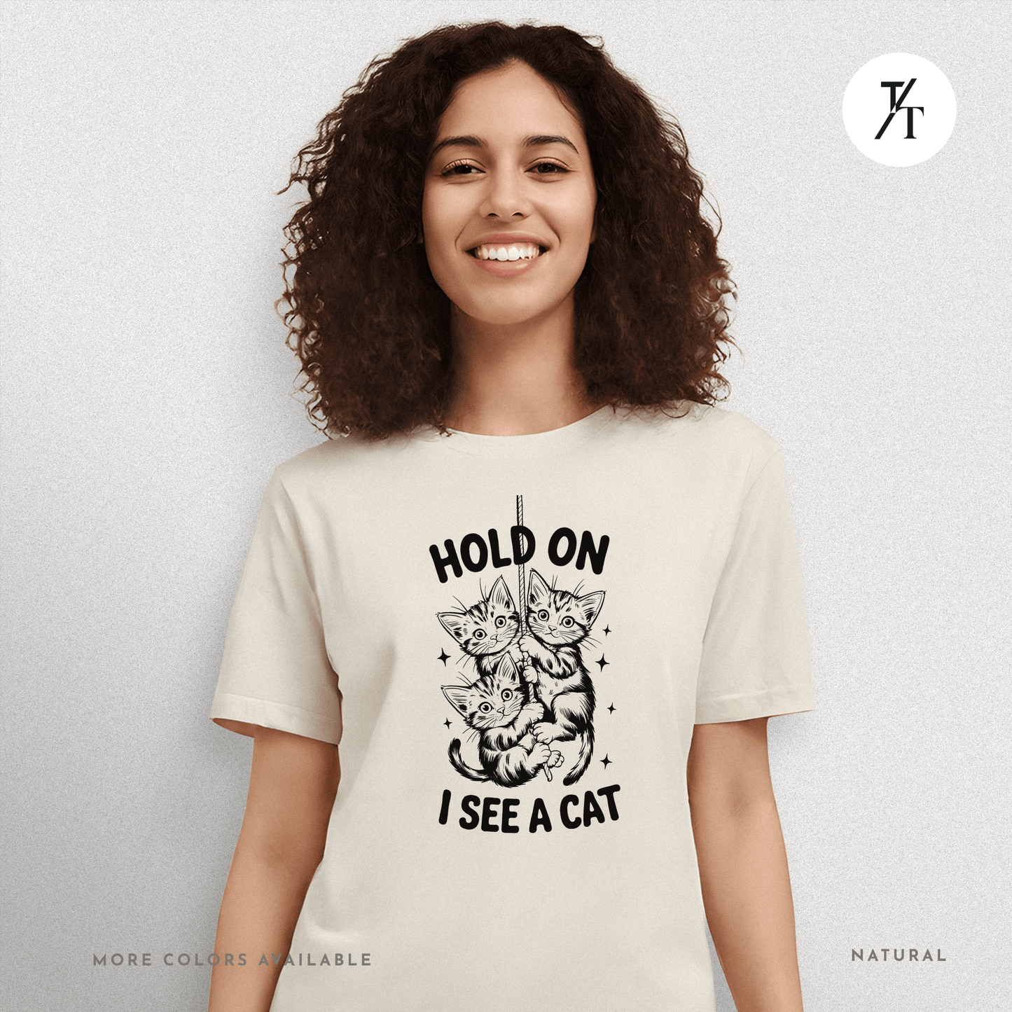 Hold On I See a Cat Tee – Funny Black Cat Spotting Shirt for Feline Fans