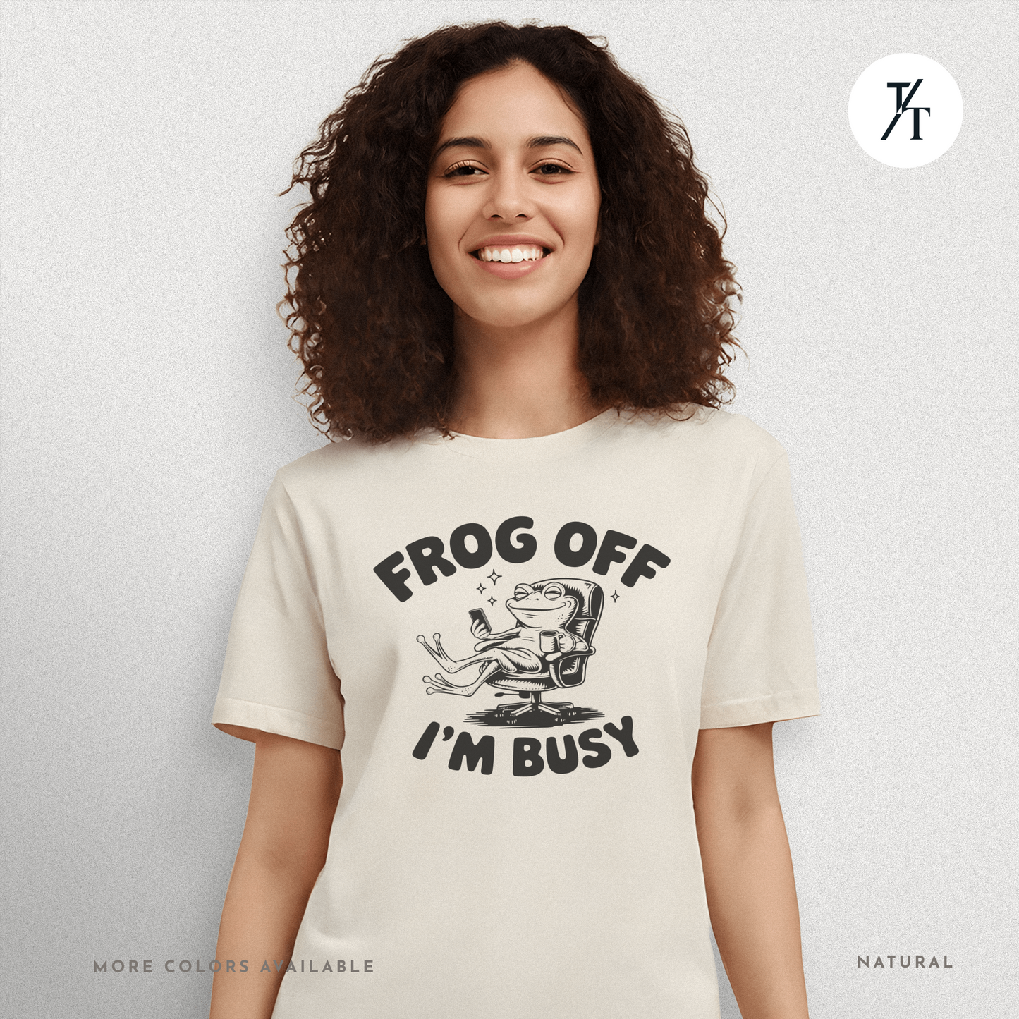 'Frog Off I'm Busy' Funny Frog Graphic Office Tee